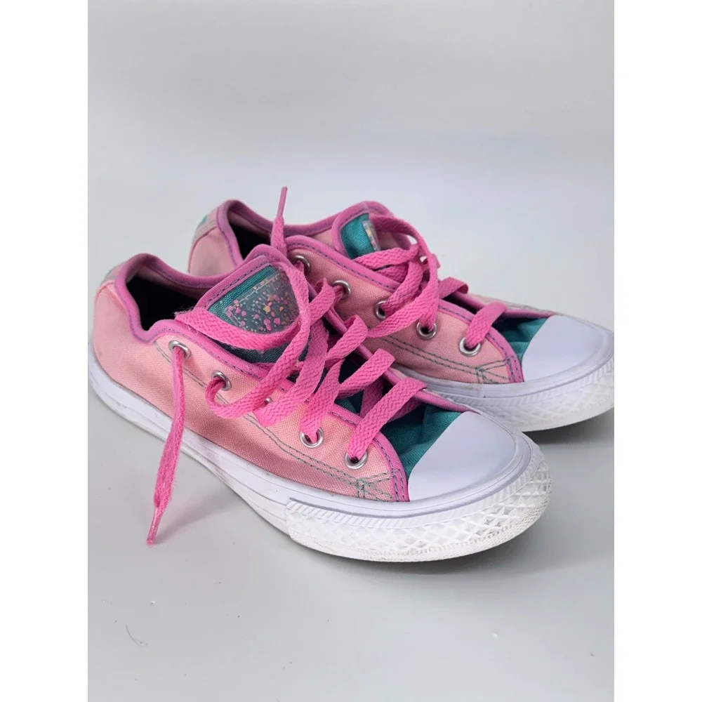 Converse Chuck Taylor Kids 1.5 Pink Teal Custom Emma Sneakers‎ Youth Shoes